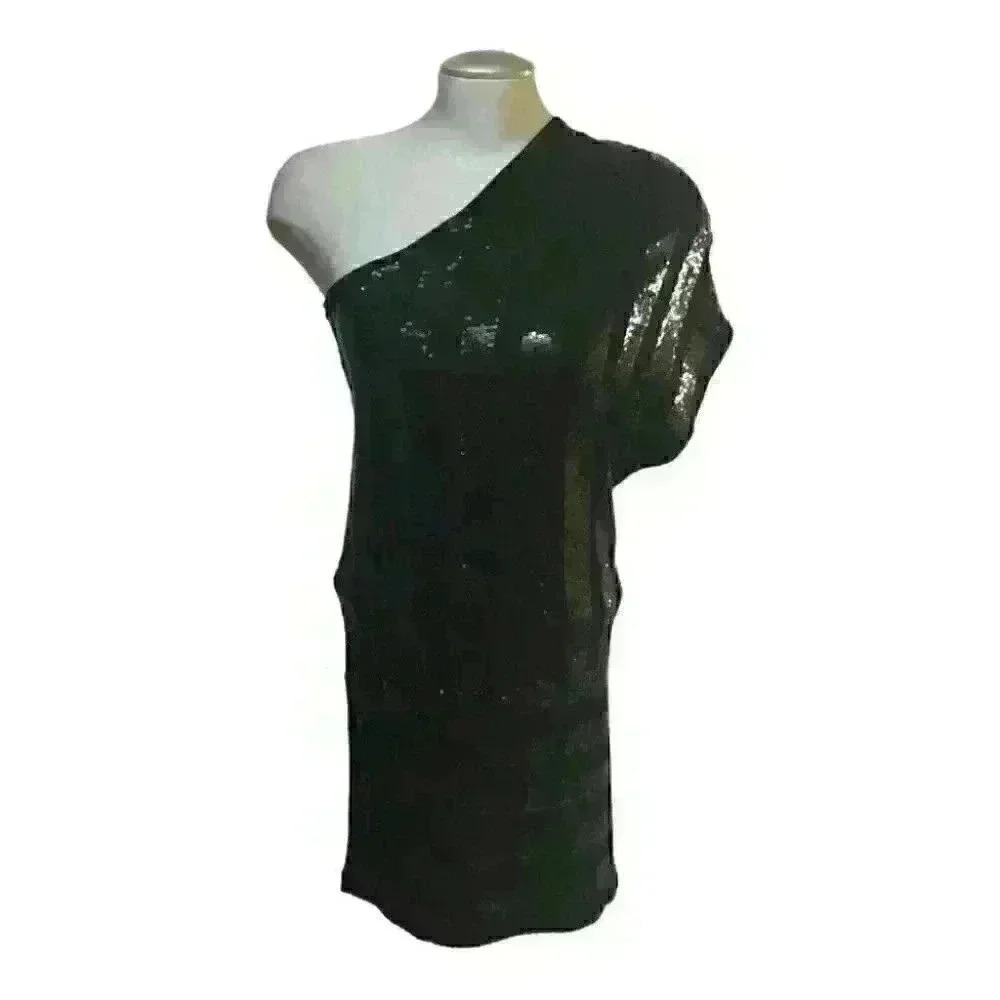 BEDO Dress One  Shoulder Sequin Mini Cocktail
